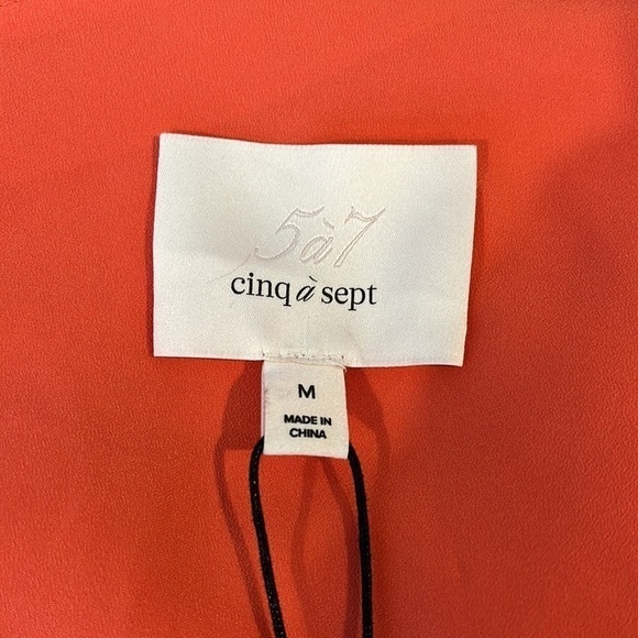 Cinq A Sept Stace Neon Coral One Shoulder Blouse Size Medium New with tags! - Picture 4 of 16